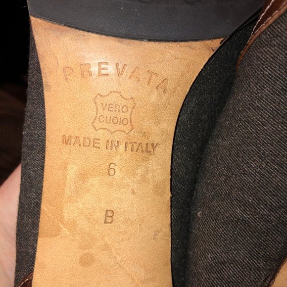 Prevata gray Flannel cordovan Brown Leather lace up heeled oxford shoes … - Picture 3 of 6